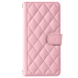 Flip case for Motorola Moto G24 / G24 Power / G04, Rhombus Crossbody Leather, pink rose gold