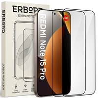 2x ERBORD 3D tempered glass for Xiaomi Redmi Note 15 Pro 4G