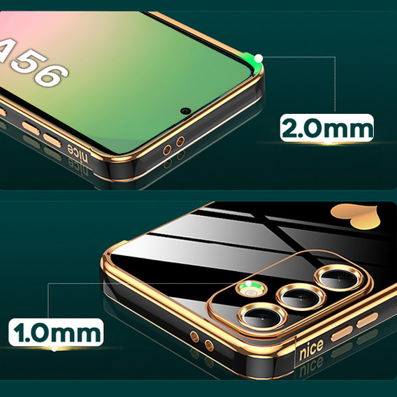 Case for Samsung Galaxy A56, Electro heart, black + Glass 9H