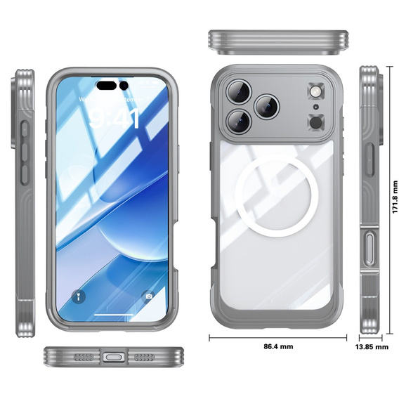 Shockproof case with glass for MagSafe for iPhone 17 Pro Max
