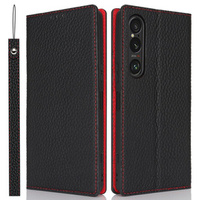 Leather case for Sony Xperia 1 VI, ERBORD Grain Leather, black