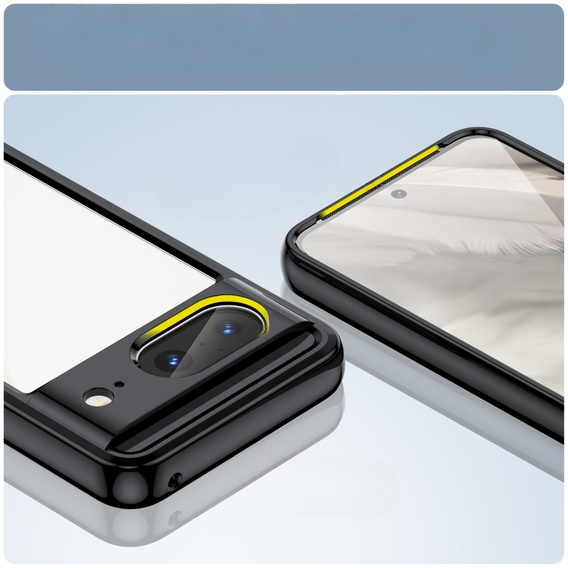 Case for Google Pixel 8, Fusion Hybrid, with camera protection, transparent / black