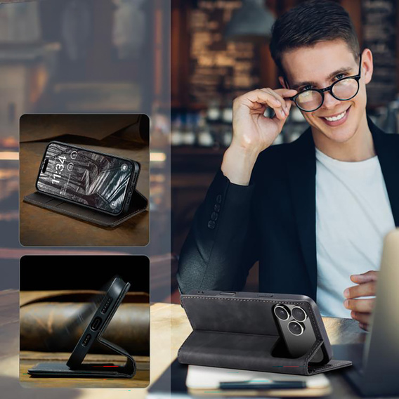 ERBORD Vintage wallet case with flap for iPhone 17 Pro Max