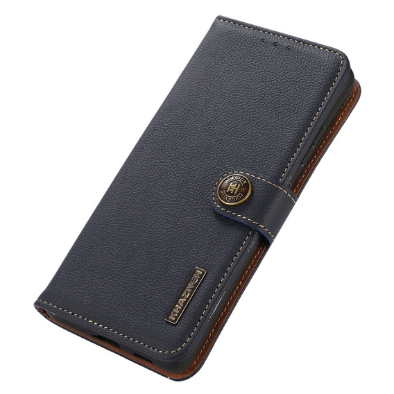 KHAZNEH RFID case for Xiaomi Poco F6 Pro, Litchi Texture, blue