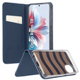 Flip case for Oppo Reno 11F 5G, Smart Magnetic, dark blue + 9H glass