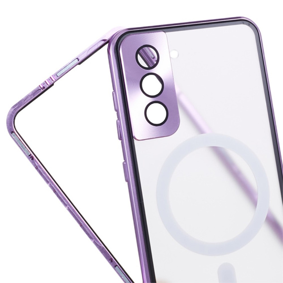 Magnetic Dual Glass MagSafe case for Samsung Galaxy S21, purple