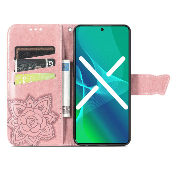 Flip case for TCL 40 NXTPaper, Butterfly, pink rose gold