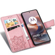 Flip case for Motorola Moto G86 Power 5G, Butterfly, pink rose gold