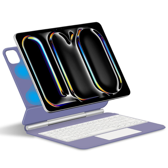 Keyboard Case for iPad Pro 11" 2024, Magnetic Keyboard Touchpad, purple