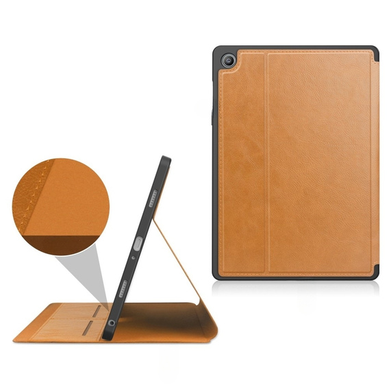 Case for Samsung Galaxy Tab A9+, Business Card and Pen Slot, brown