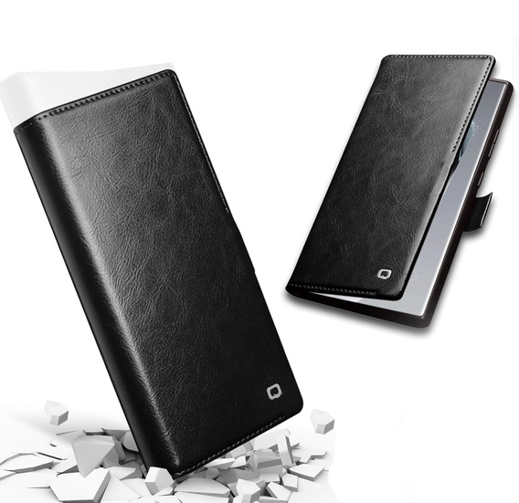 Flip case for Samsung Galaxy S25 Ultra, QIALINO Leather Wallet, black