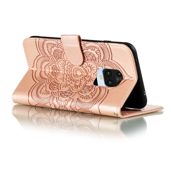 Flip case for Xiaomi Redmi Note 9s/ 9 Pro, Mandala Flower, pink rose gold