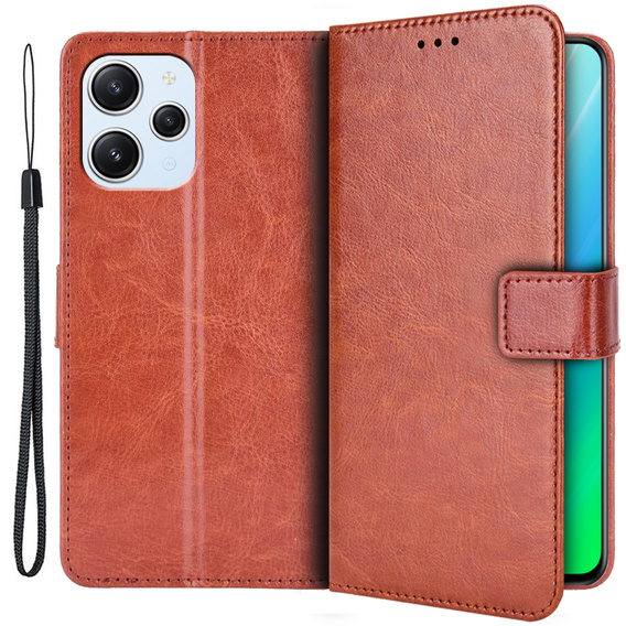 Flip case for Xiaomi Redmi 12, Crazy Horse Wallet, brown