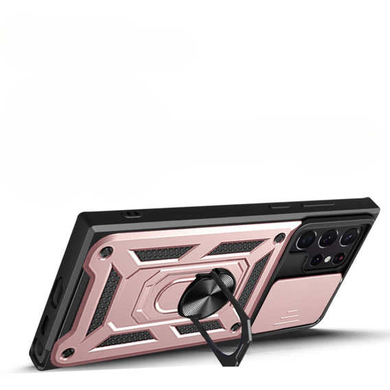 Case for Samsung Galaxy S23 Ultra, CamShield Slide, pink rose gold