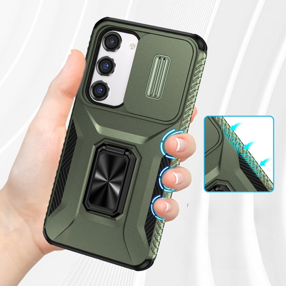 Case for Samsung Galaxy S23, Slide Lens Lid, Green