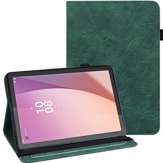 Flap case for Lenovo Tab M9, flower, green