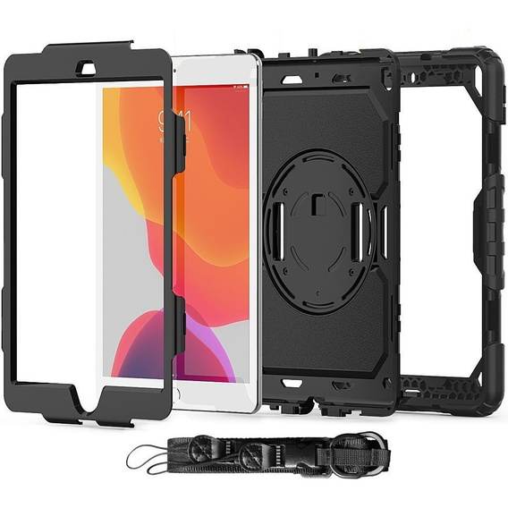 Armored Case for iPad 10.2" 2021/2020/2019 (9/8/7 gen.), protective 360 with stylus slot, black