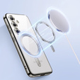 Case for Samsung Galaxy S25+ Plus, Electro MagSafe, silver + Screen Glass