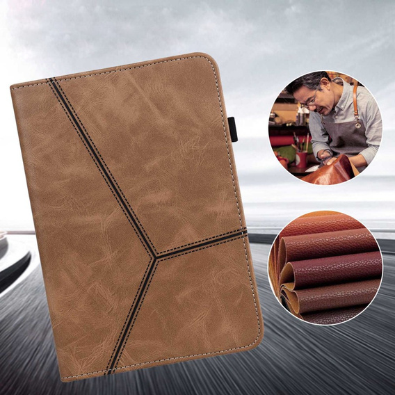 Case for Lenovo Tab M10 Plus 10.6 Gen 3 TB-125F TB-128F, Classic, with space for stylus, brown