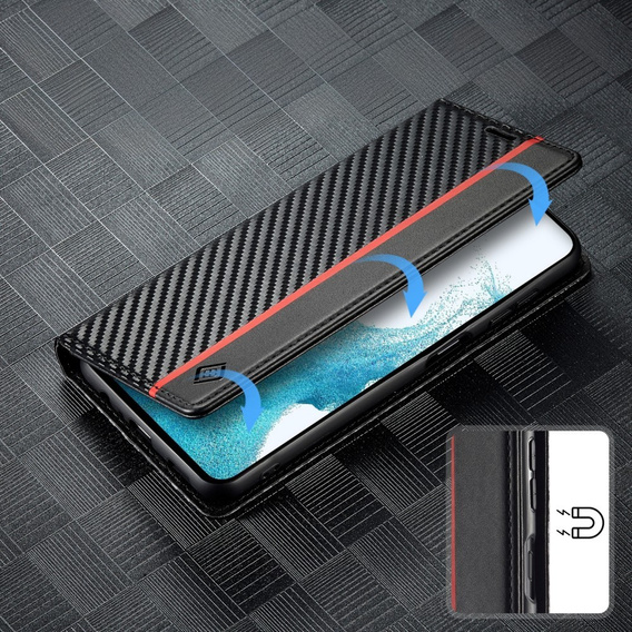 Flap case for Samsung Galaxy S25, Carbon LC.IMEEKE, black