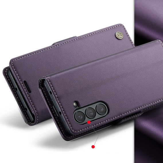 CASEME flip case for Samsung Galaxy Z Fold6 5G, Litchi Wallet, purple