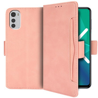 Flip case for Motorola Moto E32 4G, Card Slot, pink