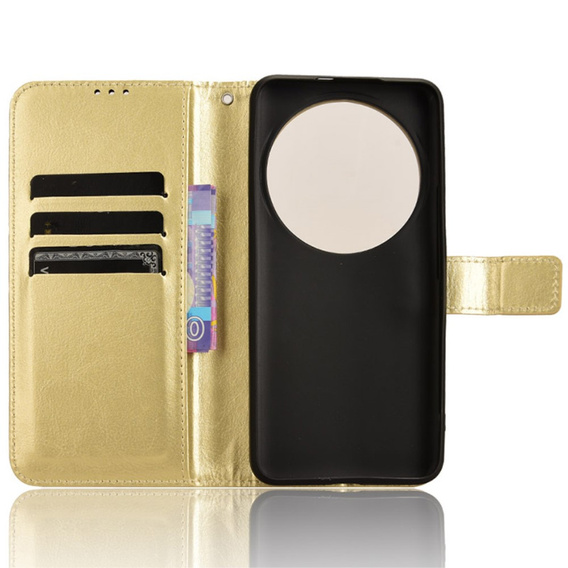 Flip case for Xiaomi 14 Ultra, Crazy Horse Wallet, gold