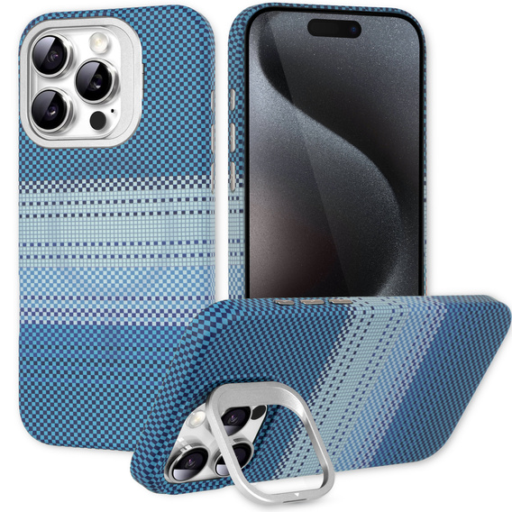 Case for iPhone 15 Pro, Frame Kickstand, for MagSafe, Moon Blue