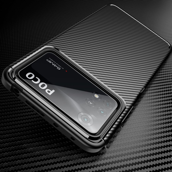 Case for Xiaomi Poco X4 Pro 5G, Carbon Gel, black