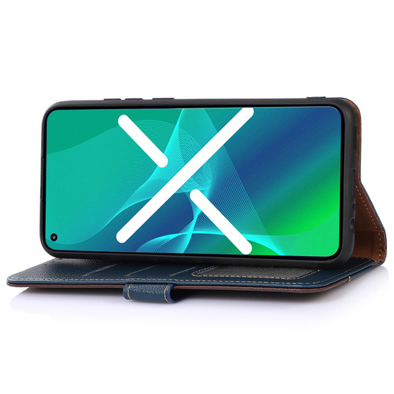 Flip case for Xiaomi Redmi Note 12S 4G, KHAZNEH RFID, blue / brown