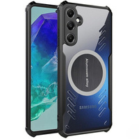 Case for Samsung Galaxy M55 5G, with magnetic sheet, transparent / black