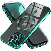 Case for iPhone 16 Pro, Electro MagSafe, green + Screen Glass