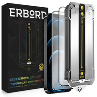 2x Tempered Glass for iPhone 12 / 12 Pro, ERBORD Easy App Full Screen Protector