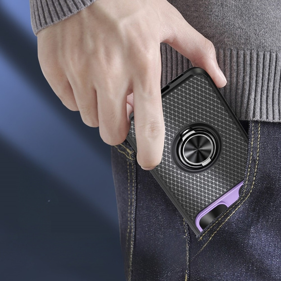 Case for Samsung Galaxy S23, Camera Slide Ring, black / purple