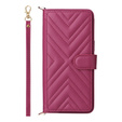 Crossbody Leather Wallet flip case for Xiaomi Redmi A5, maroon