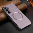 Case for Samsung Galaxy S24 FE, Leather Hybrid MagSafe, purple