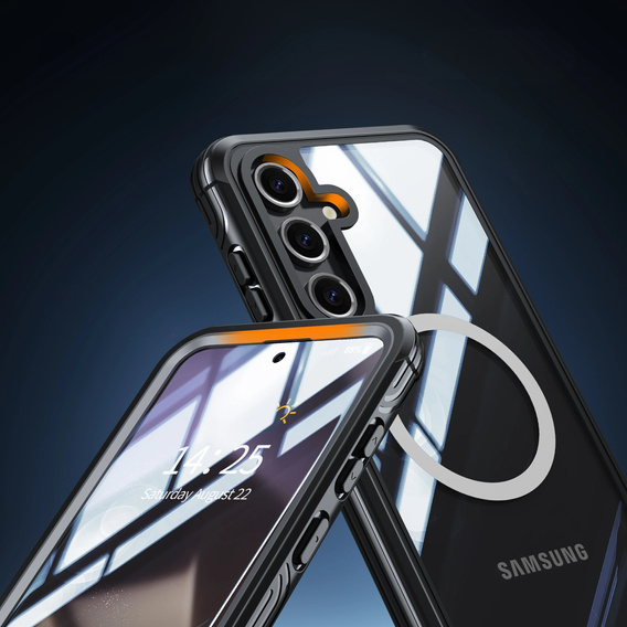 Case for Samsung Galaxy S25, Shockproof, with glass, for MagSafe, black
