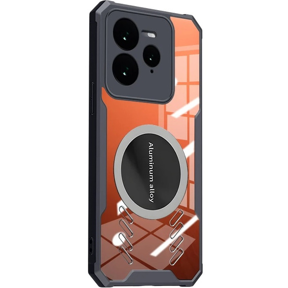 Case for Realme GT 7 Pro, with magnetic sheet, transparent / black