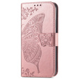 Flip case for Motorola Moto G73 5G, Butterfly, pink rose gold