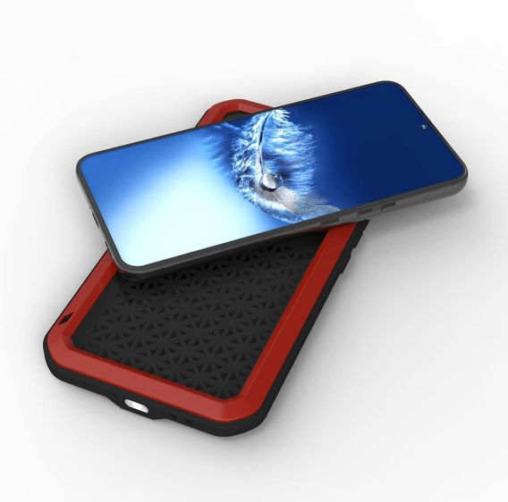 Love Mei Case for Samsung Galaxy S23, armored with glass, red