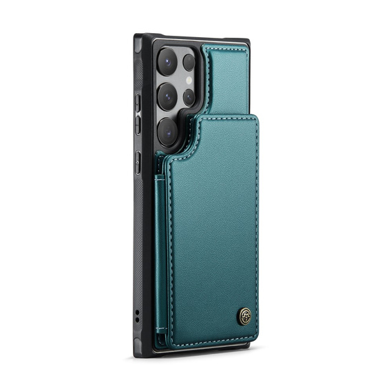 CASEME flip case for Samsung Galaxy S25 Ultra, Litchi Wallet, green