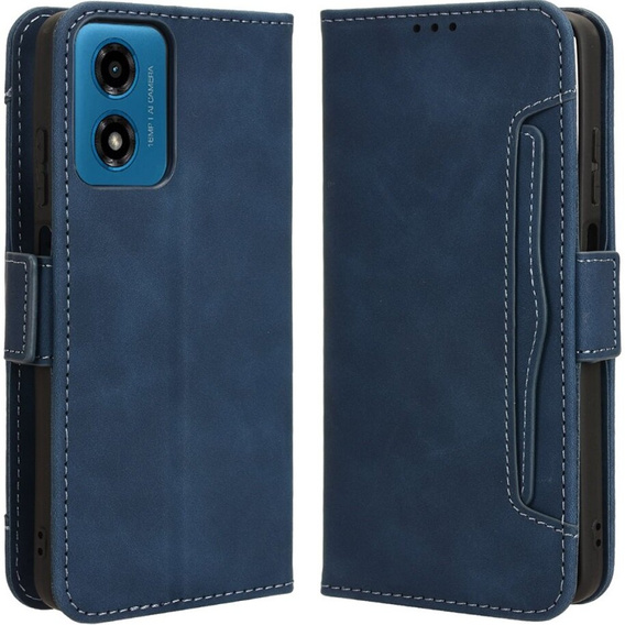 Flip case for Motorola Moto E14, Card Slot, dark blue