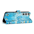 Flip case for Samsung Galaxy A05s, Wallet, Blue Gold Butterflies, blue