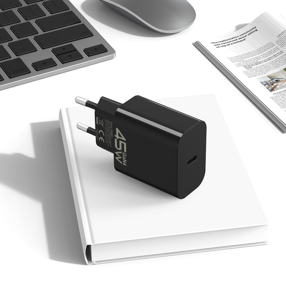 Blavec GaN4 45W USB-C PD/QC mains charger with USB-C - USB-C cable for devices with USB-C: smartphones, tablets and lightweight laptops