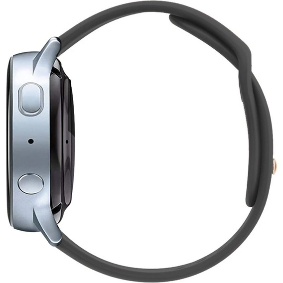 Silicone strap 20mm, Black/Black Buckle