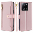 Flip case for Xiaomi 13T / 13T Pro / Redmi K60 Ultra Wallet Zipper Pocket, Wallet Zipper Pocket, pink