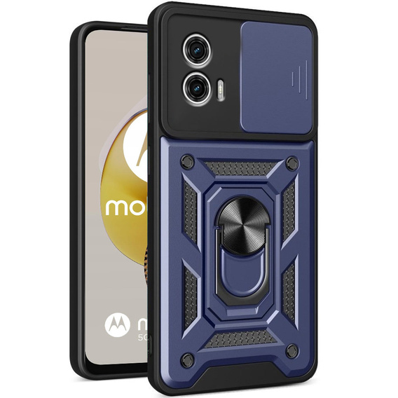 Case for Motorola Moto G73 5G, CamShield Slide, blue