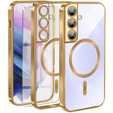 Case for Samsung Galaxy S21, Electro MagSafe, gold + Screen Glass