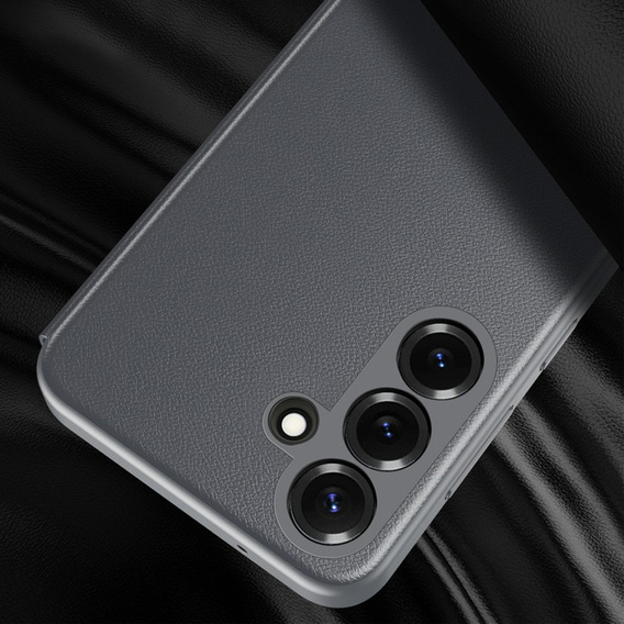 Smart View Window Leather Case for Samsung Galaxy S26, grey