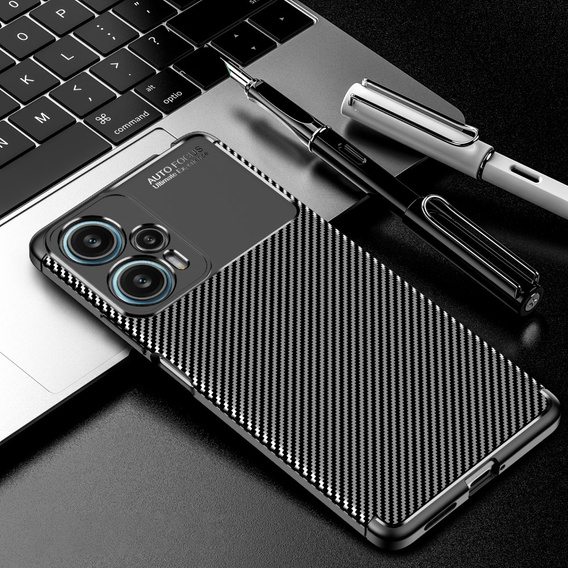Case for Poco F5 5G, Carbon Gel, black